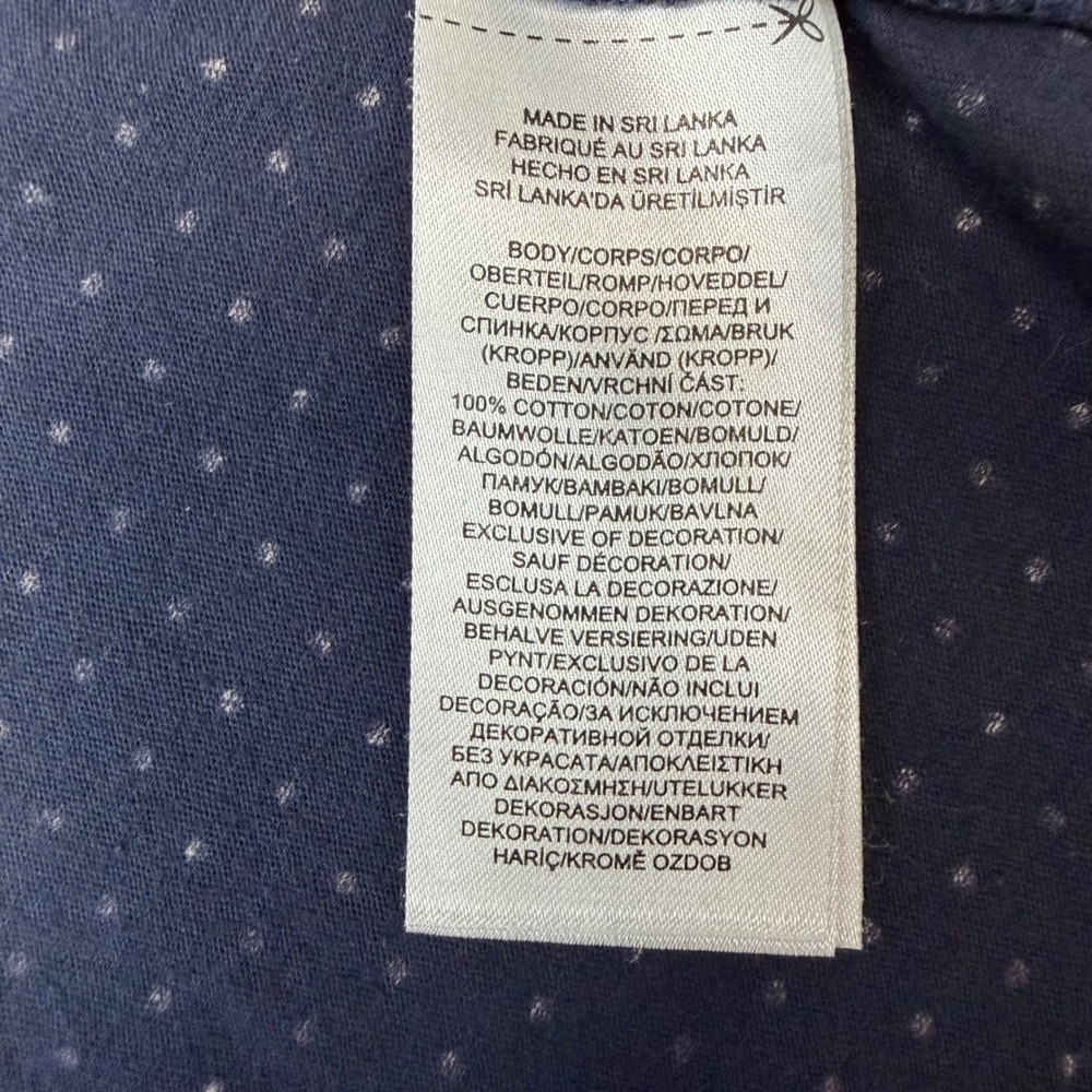Ralph Lauren Polka Dot 100% Cotton Sleep Shirt Large Nightgown Navy Soft Lounge - Picture 5 of 9